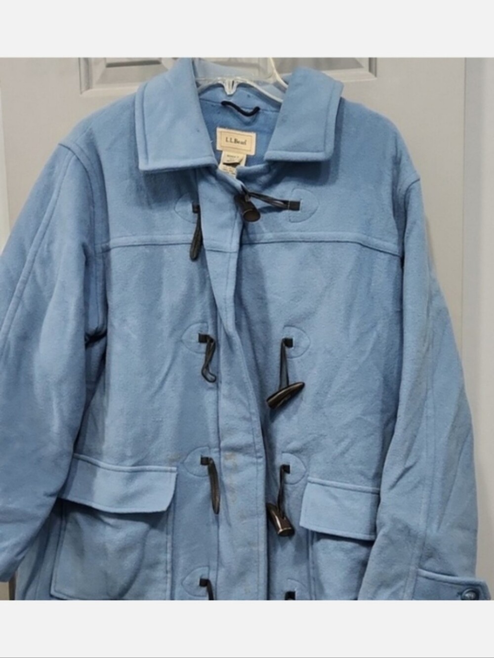 L.L. Bean Wool Nylon Blend Blue Coat petite medium